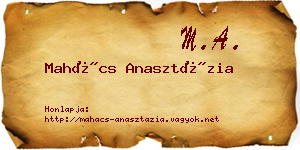 Mahács Anasztázia névjegykártya